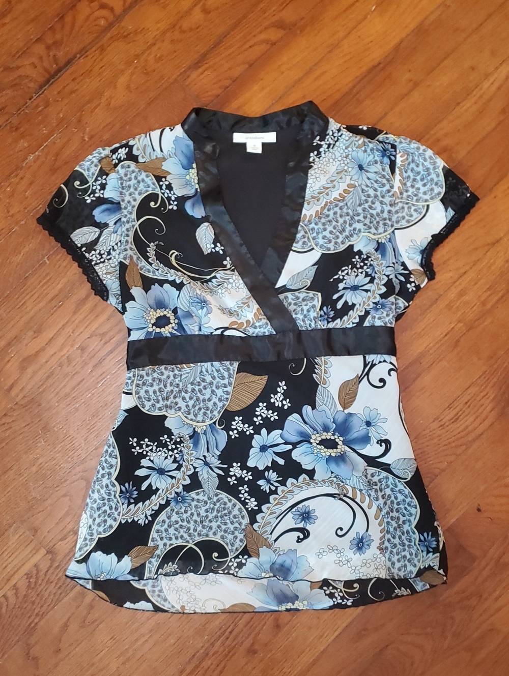 Blue Floral Paisley Blouse